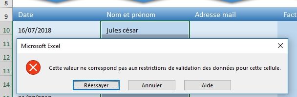 Excel formation - 018 Contrôler saisie sans macro - 12