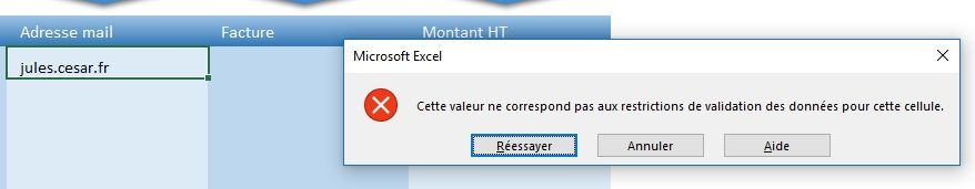 Excel formation - 018 Contrôler saisie sans macro - 15