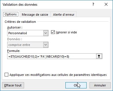 Excel formation - 018 Contrôler saisie sans macro - 18