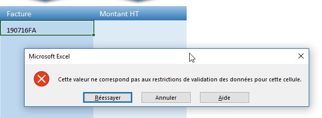 Excel formation - 018 Contrôler saisie sans macro - 19