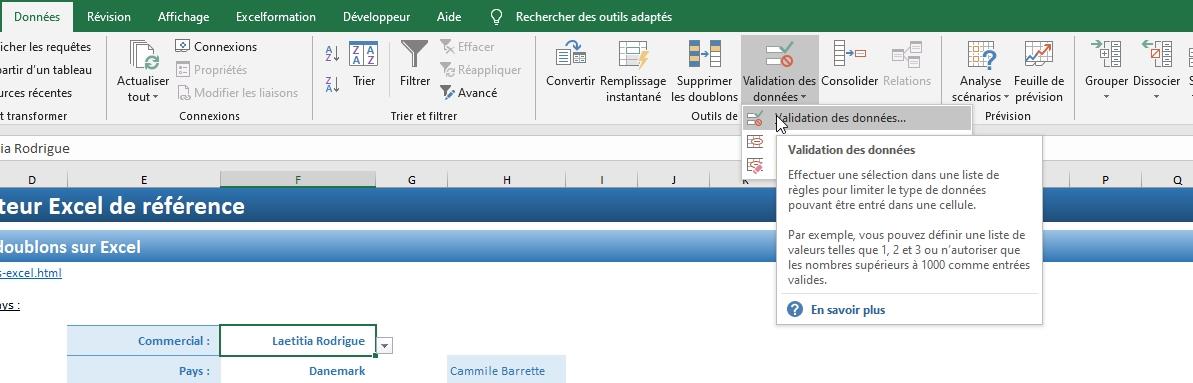 Excel formation - 034 Liste déroulante sans doublons - 11