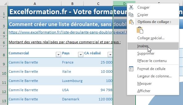 Excel formation - 034 Liste déroulante sans doublons - 14