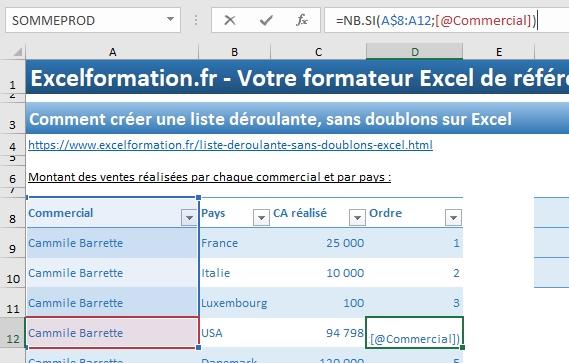 Excel formation - 034 Liste déroulante sans doublons - 17