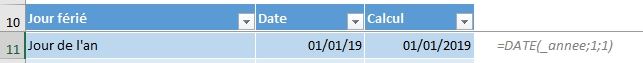 Excel formation - 037 Calcul de jours fériés - 02