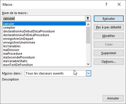 Excel formation - VBA08 lancer procédure - 08