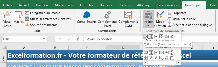 Excel formation - VBA08 lancer procédure - 12