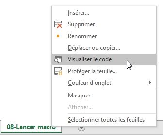 Excel formation - VBA08 lancer procédure - 16