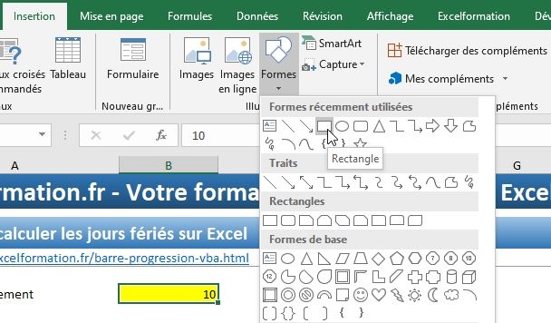 Excel formation - 038 Créer une barre de progression VBA - 02