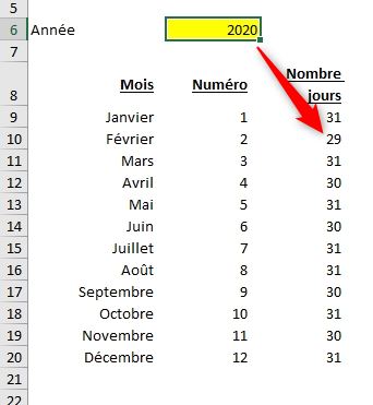 Excel formation - 040 Compter le nombre de jour d'un mois - 07