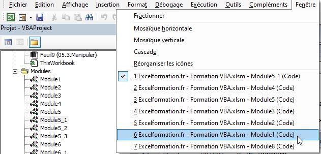 Excel formation - VBA09 Présentation de Visual Basic Editor - 14