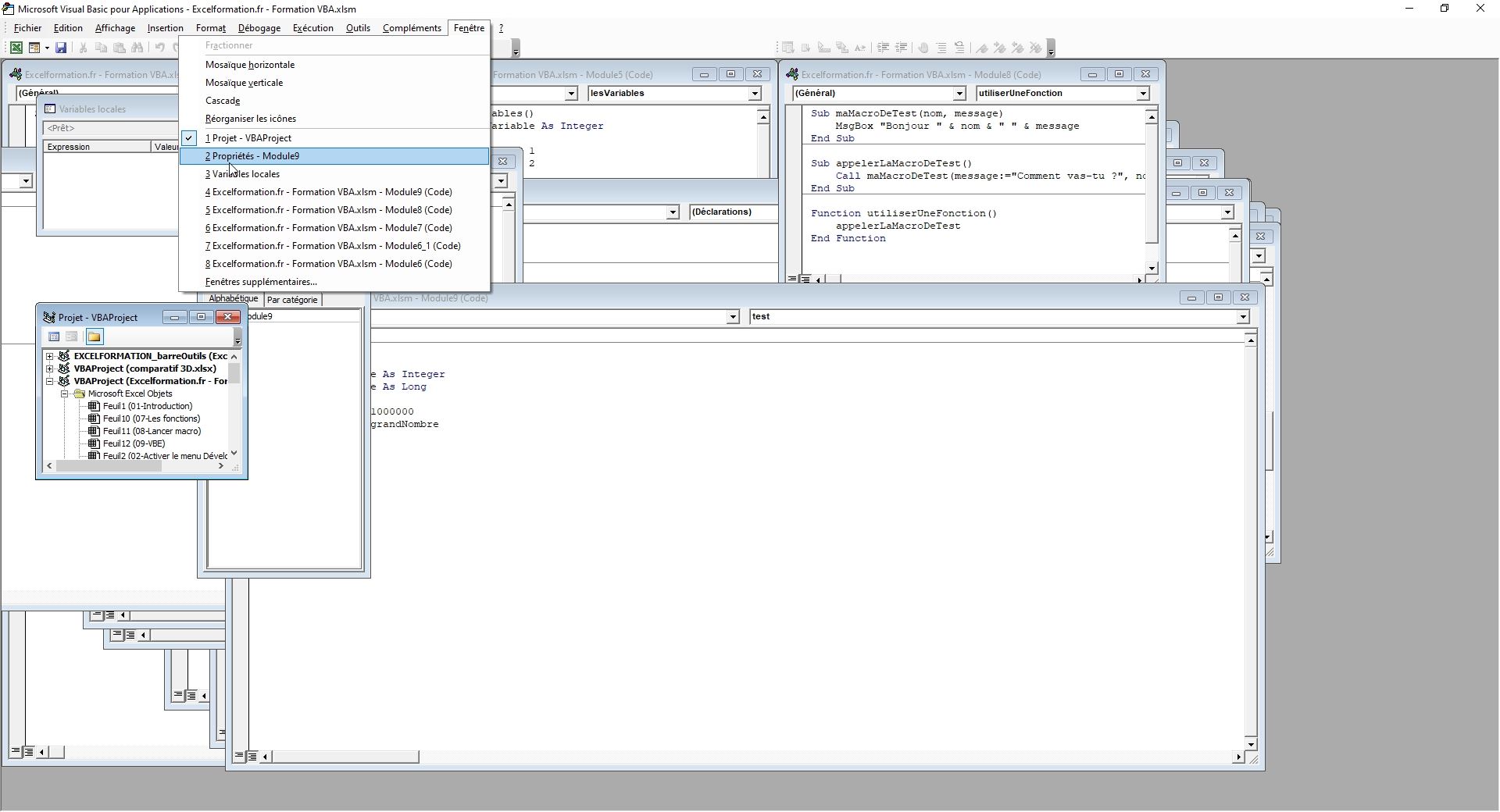 Excel formation - VBA09 Présentation de Visual Basic Editor - 40