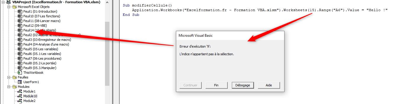 Excel formation - VBA10 La notion d'objets dans le langage VBA - 03