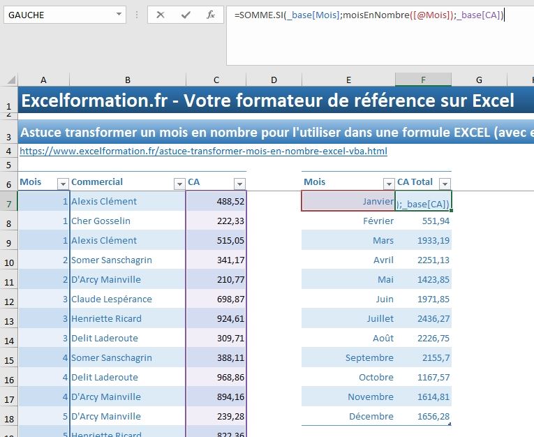 Excel formation - 041 Astuces transformer un mois en chiffre - 12