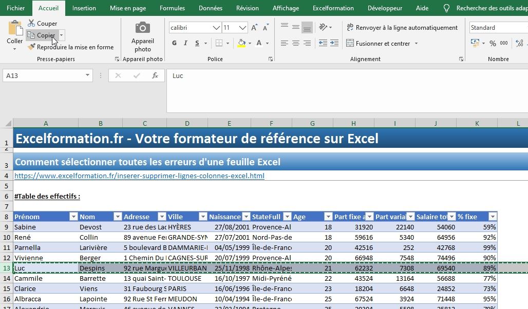 Excel formation - Comment ajouter ou supprimer des lignes - 09