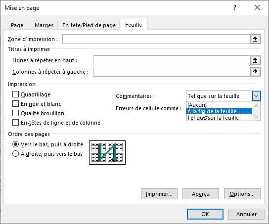 Excel formation - Comment imprimer les commentaires Excel - 08