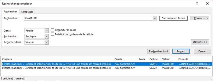 Excel formation - Comment sélectionner toutes les erreurs - 05