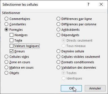 Excel formation - Comment sélectionner toutes les erreurs - 10