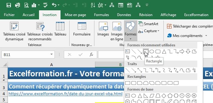 Excel formation - date et heure rapide - 11