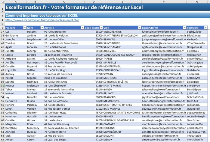 Excel formation - Imprimer un tableau Excel - 01