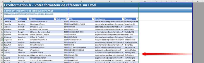Excel formation - Imprimer un tableau Excel - 05