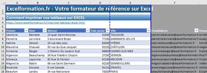 Excel formation - Imprimer un tableau Excel - 10