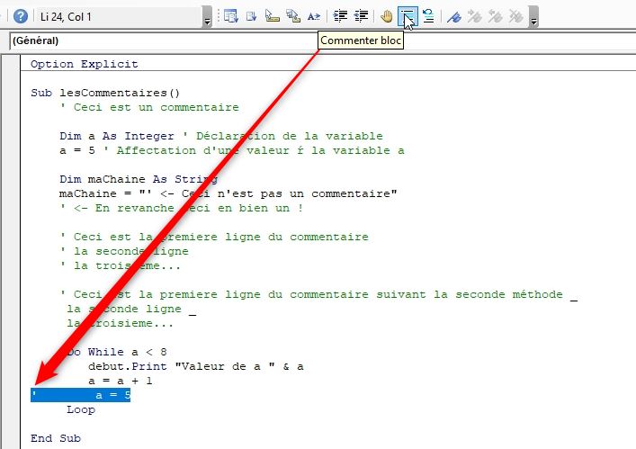 Excel formation - VBA20 - les commentaires - 02