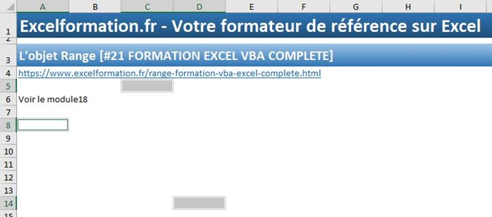 Excel formation - VBA21 - objet Range - 03