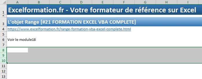 Excel formation - VBA21 - objet Range - 05