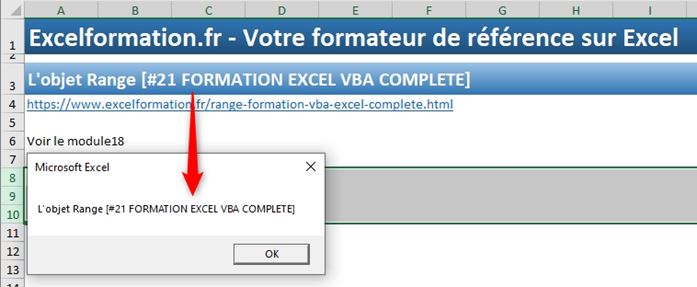 Excel formation - VBA21 - objet Range - 06