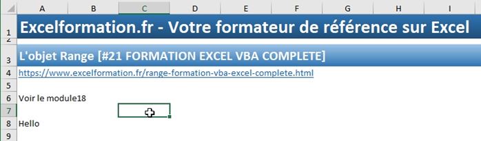 Excel formation - VBA21 - objet Range - 08