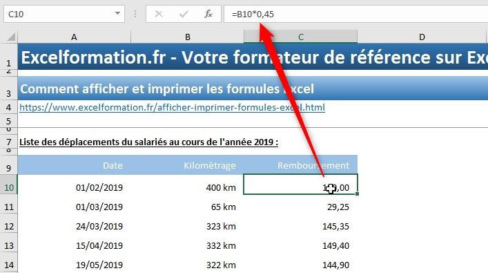 Excel formation - Afficher les formules Excel - 02