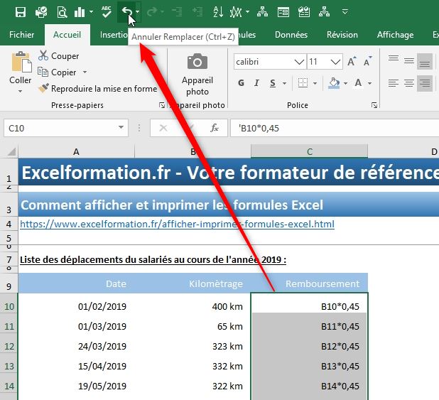 Excel formation - Afficher les formules Excel - 09