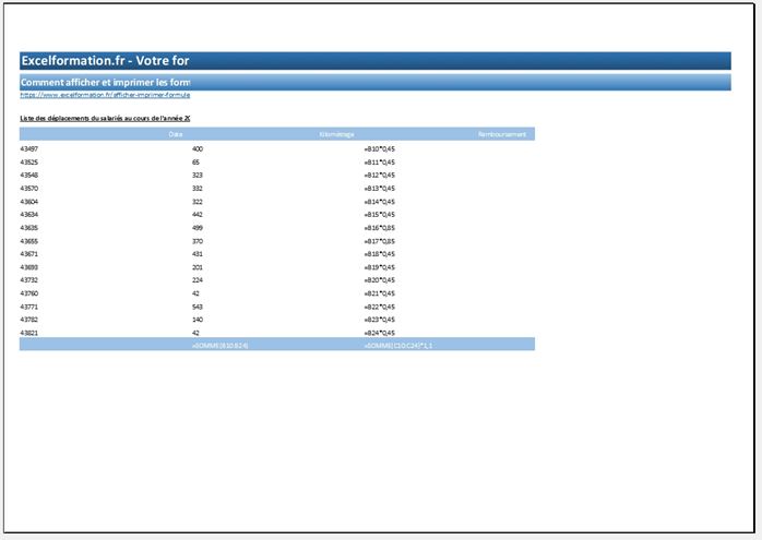 Excel formation - Afficher les formules Excel - 12