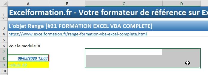 Excel formation - VBA21 - objet Range - 01