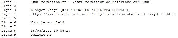 Excel formation - VBA21 - objet Range - 17