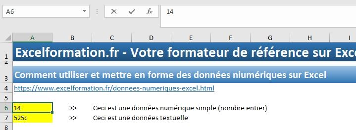 Excel formation - Apprendre Excel - cellules numériques - 02