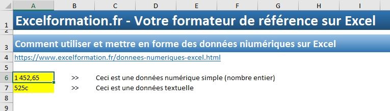 Excel formation - Apprendre Excel - cellules numériques - 05