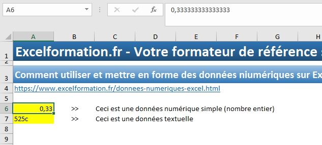 Excel formation - Apprendre Excel - cellules numériques - 06