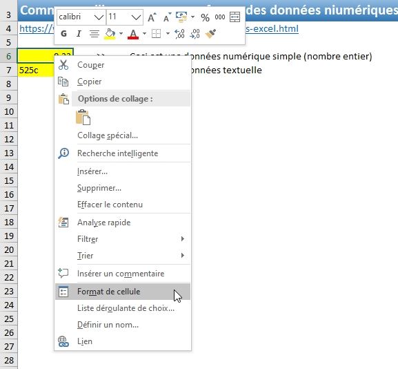 Excel formation - Apprendre Excel - cellules numériques - 10