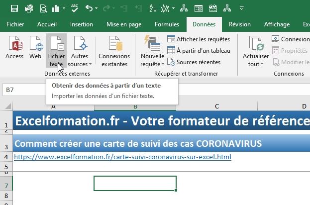 Excel formation - Créer une carte de suivi COVID-19 - 04