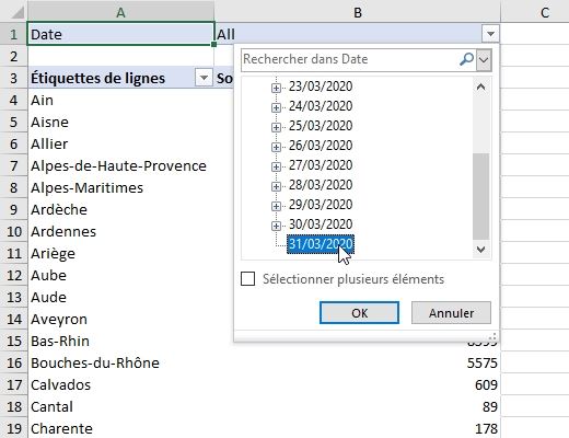 Excel formation - Créer une carte de suivi COVID-19 - 09