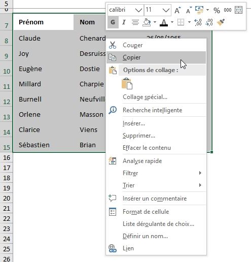 Excel formation - Lignes en colonnes - 03