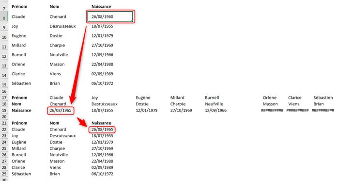 Excel formation - Lignes en colonnes - 10