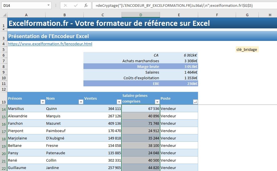 Excel formation - Présentation L'encodeur - 14