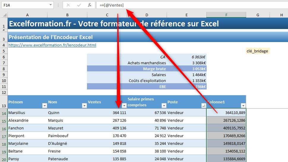 Excel formation - Présentation L'encodeur - 31