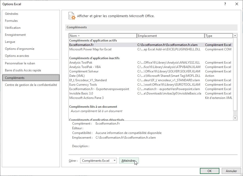 Excel formation - Présentation L'encodeur - 36