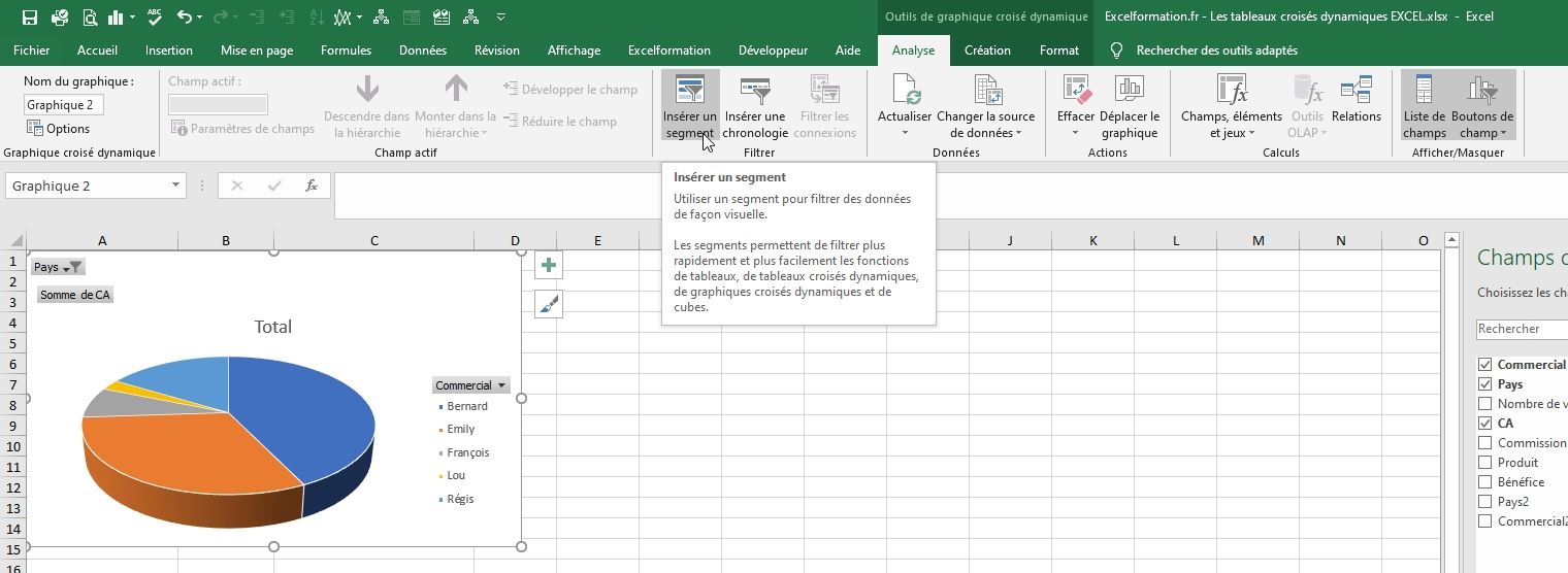 Excel formation - TCD20 - Les graphiques croisés dynamiques - 11