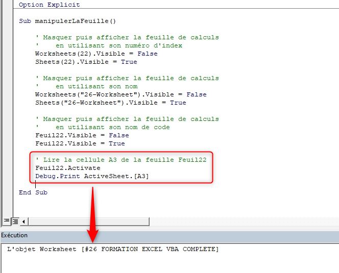 Excel formation - VBA26 - Les feuilles de calcul - 03