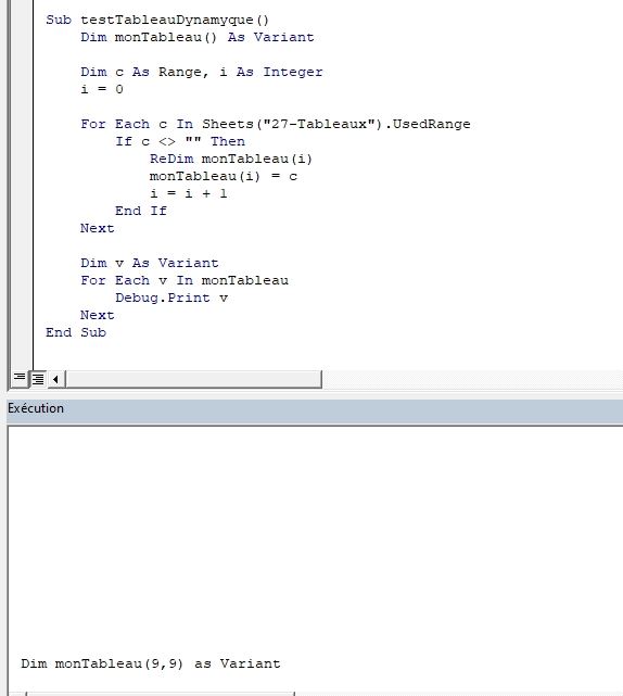 Excel formation - VBA27 - Les tableaux de VBA - 06