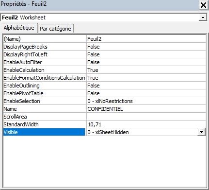 Excel formation - cacher feuille de calcul - 10